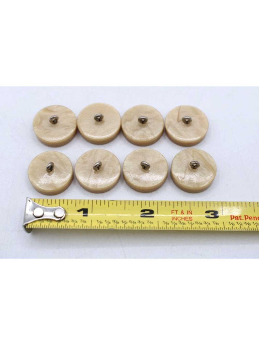Beige Button Lot 8 Matching Molded Vintage Sewing Craft Supplies Neutral Modern - Picture 4 of 7